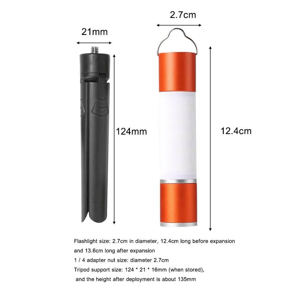 Rechargeable LED Camping Flashlight - Zoomable Portable Hanging Light