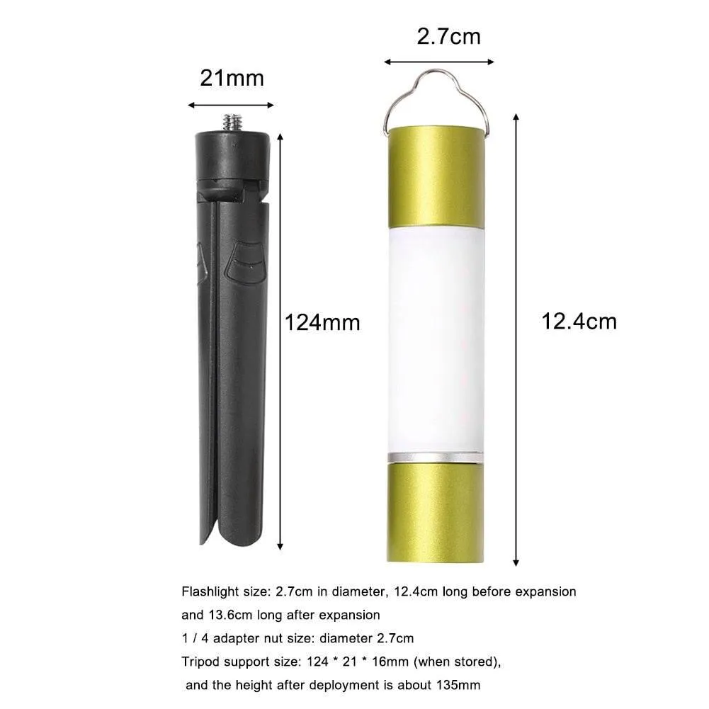 Rechargeable LED Camping Flashlight - Zoomable Portable Hanging Light