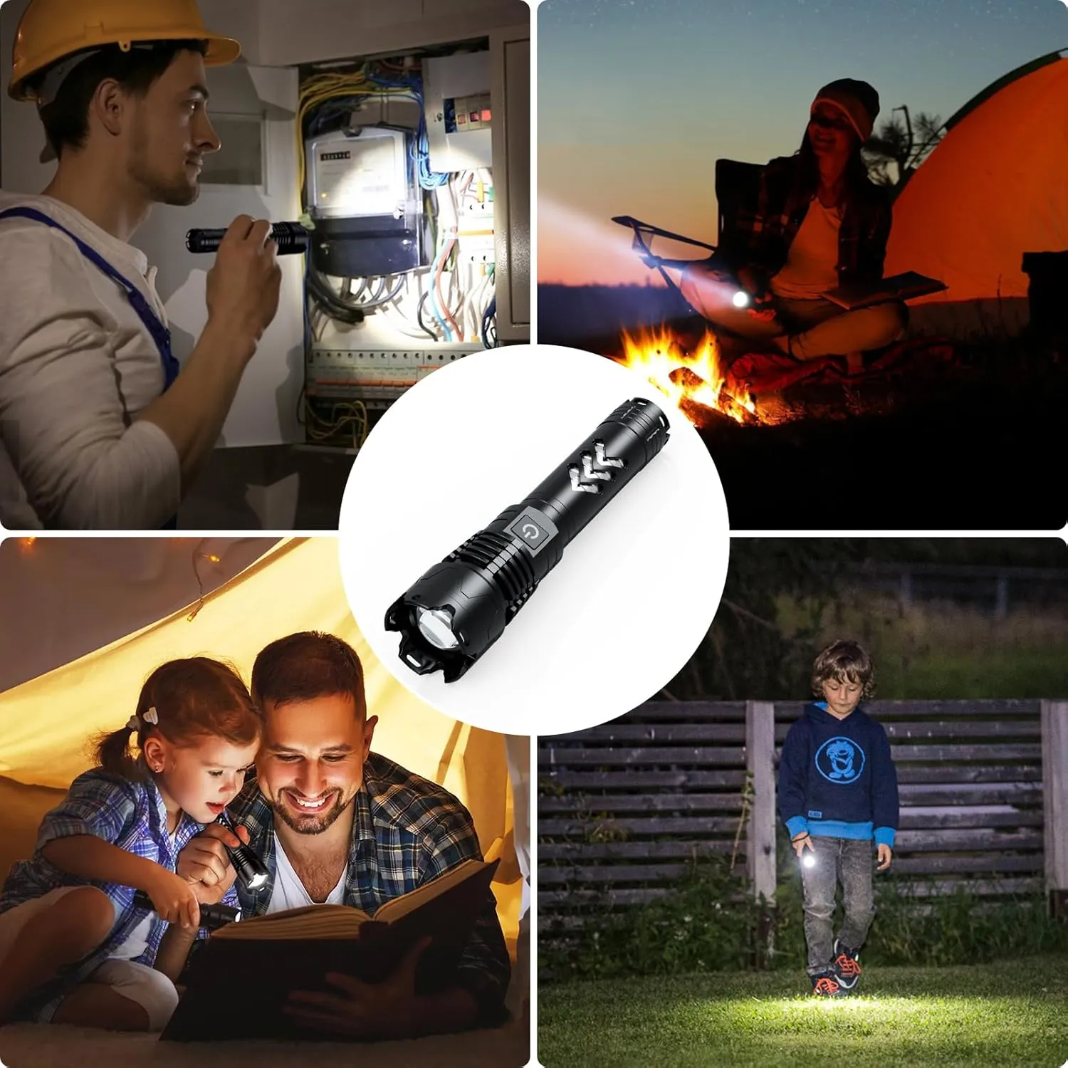 Rechargeable LED Flashlights1600.000 High Lumens, Super Bright Flashlight with Input and Output Functions,Tactical Flashlight for Camping Home Emergencies (Mini, Piece, 1)