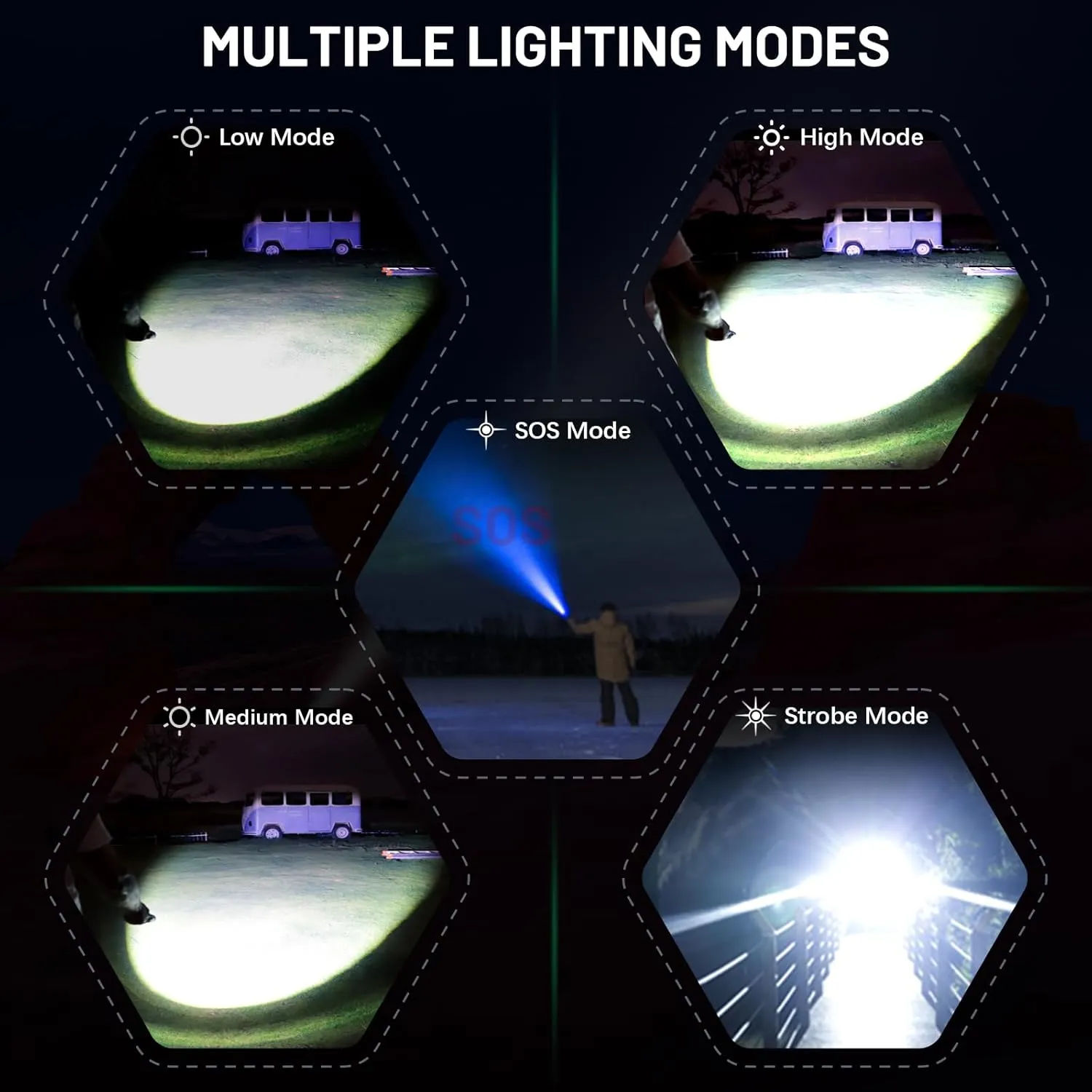 Rechargeable LED Flashlights1600.000 High Lumens, Super Bright Flashlight with Input and Output Functions,Tactical Flashlight for Camping Home Emergencies (Mini, Piece, 1)