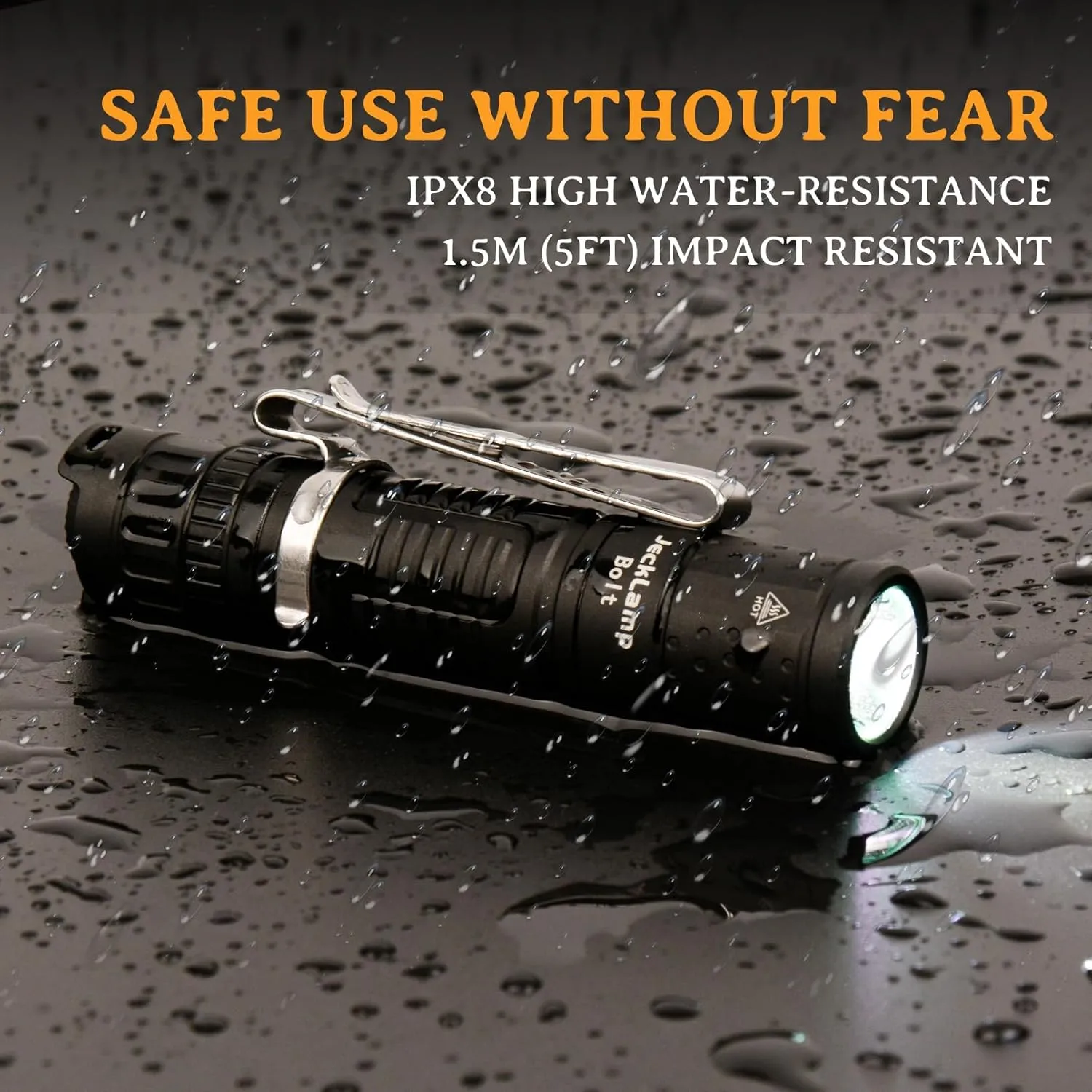 Rechargeable Mini Flashlight with Clip, 1100 High Lumens Super Bright Small Flashlight, IP68 Waterproof EDC Flashlight, 5 Modes Pocket Flashlight with Mode Memory for Camping Hiking