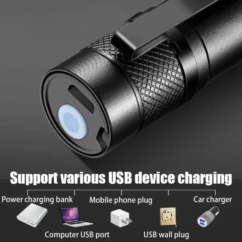 Rechargeable Mini Tactical Flashlight - Portable Camping Light