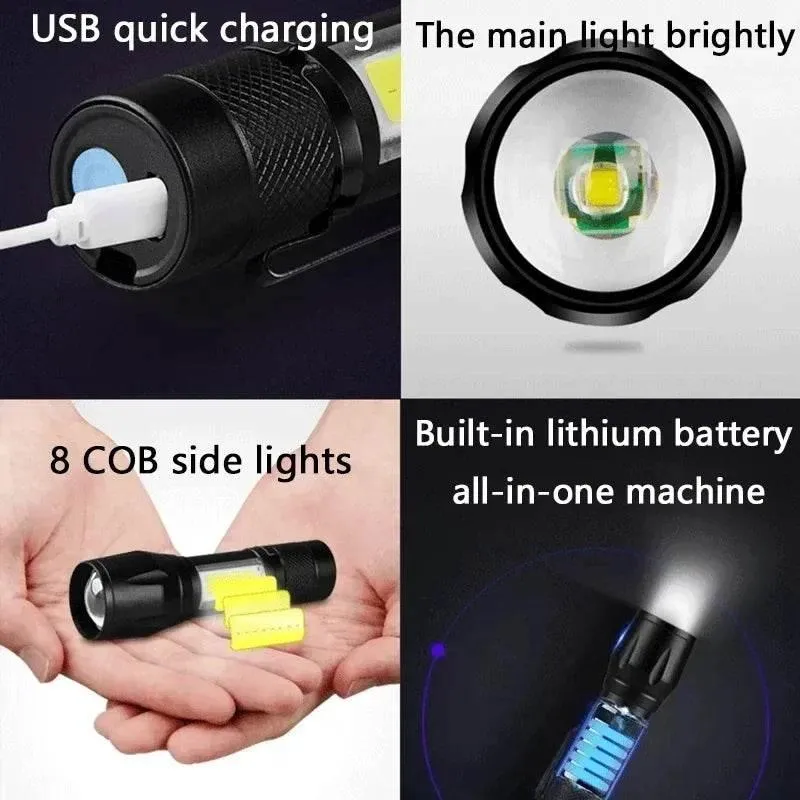 Rechargeable Mini Tactical Flashlight - Portable Camping Light