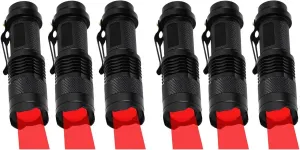 Red Light Flashlight Mini Red Led Light Zoomable Single Mode Red Light Torch for Hunting Night Observation Astronomy Aviation,6-Pack
