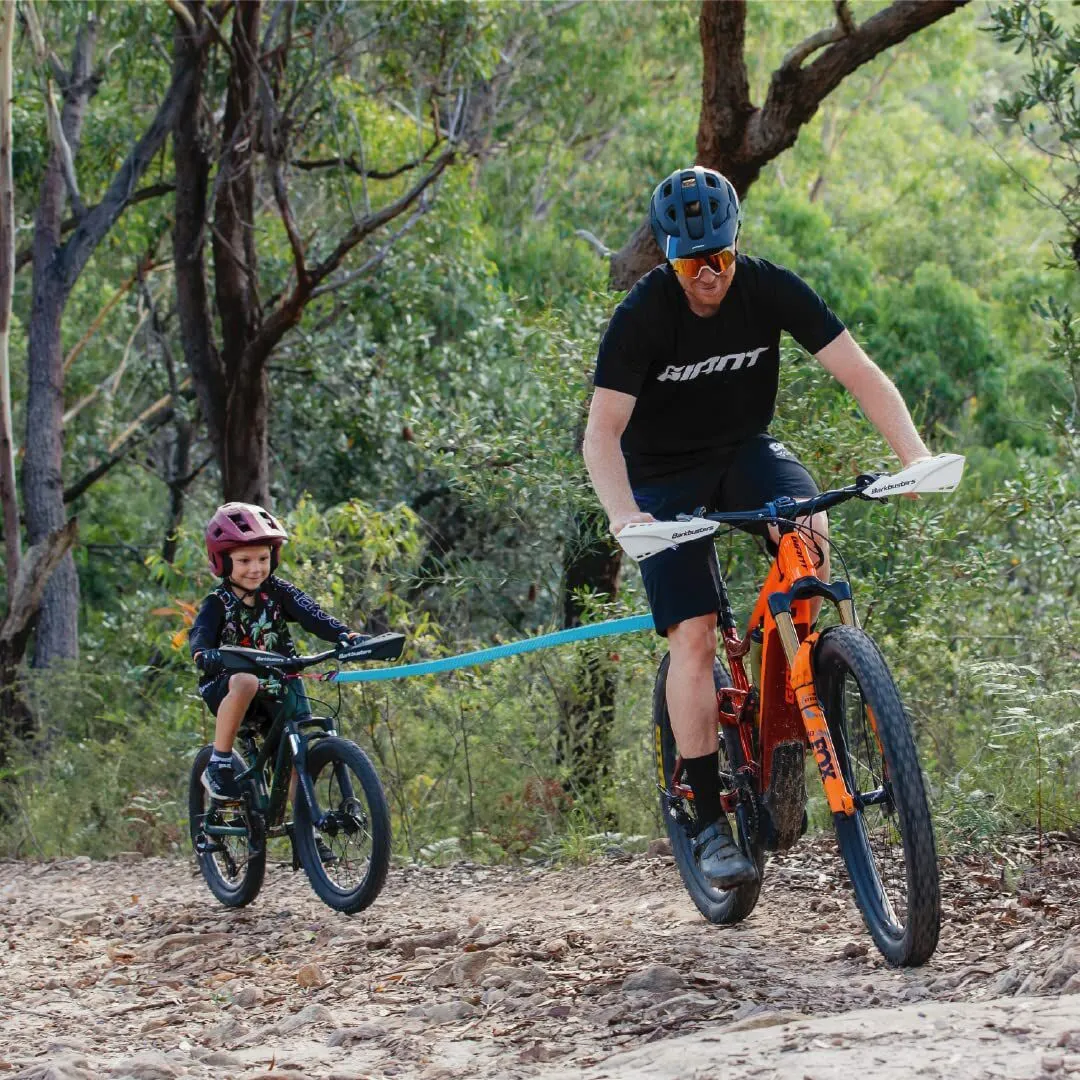 Red MTB Bicycle Tow Rope - Bungee Tow Strap for Kids & Family Cycling Uphill Assist