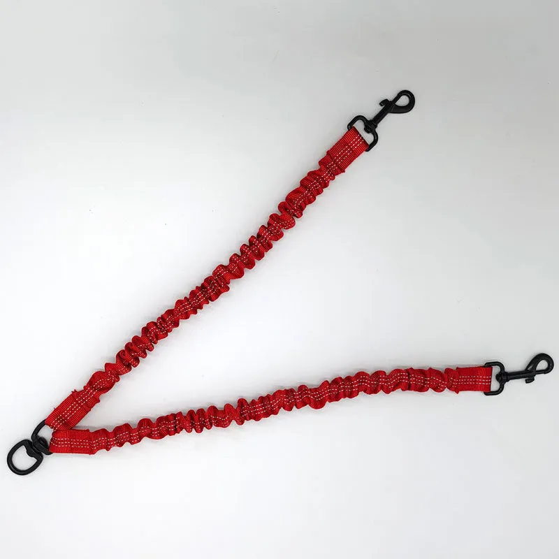 Red Pet Double-Ended Rope   1.5M Leash - Easy to walk two dogs, tangle-free design