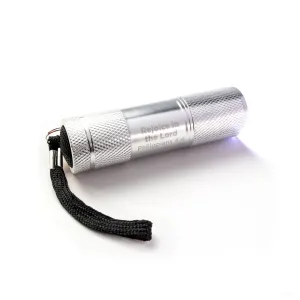 Rejoice in the Lord – Silver 9 LED Flashlight Keychain