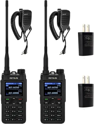 Retevis C2 GMRS Handheld Radios, Repeater Capable,Walkie Talkies with Shoulder MIC,Noise Canceling,2000mAh USB-C,Dual Watch,NOAA,Flashlight,Emergency Two Way Radio for Off-Road Camping (2-Pack)