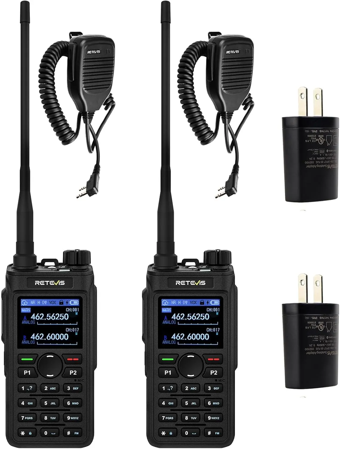 Retevis C2 GMRS Handheld Radios, Repeater Capable,Walkie Talkies with Shoulder MIC,Noise Canceling,2000mAh USB-C,Dual Watch,NOAA,Flashlight,Emergency Two Way Radio for Off-Road Camping (2-Pack)