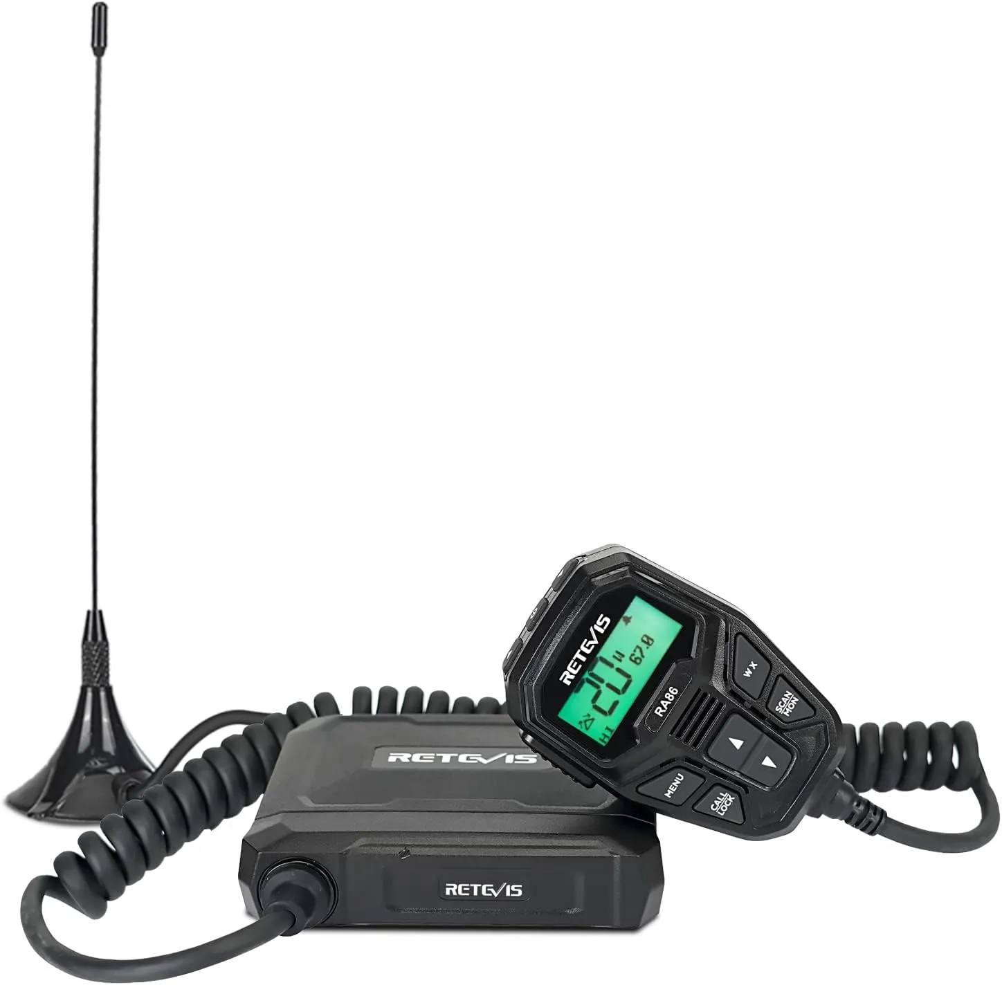 Retevis RA86 GMRS Mobile Radio, GMRS Radio with Antenna, NOAA 30 Channel Repeater, Easy to Install with Full Hardware, Mobile Two Way Radio, for Offroad Jeep