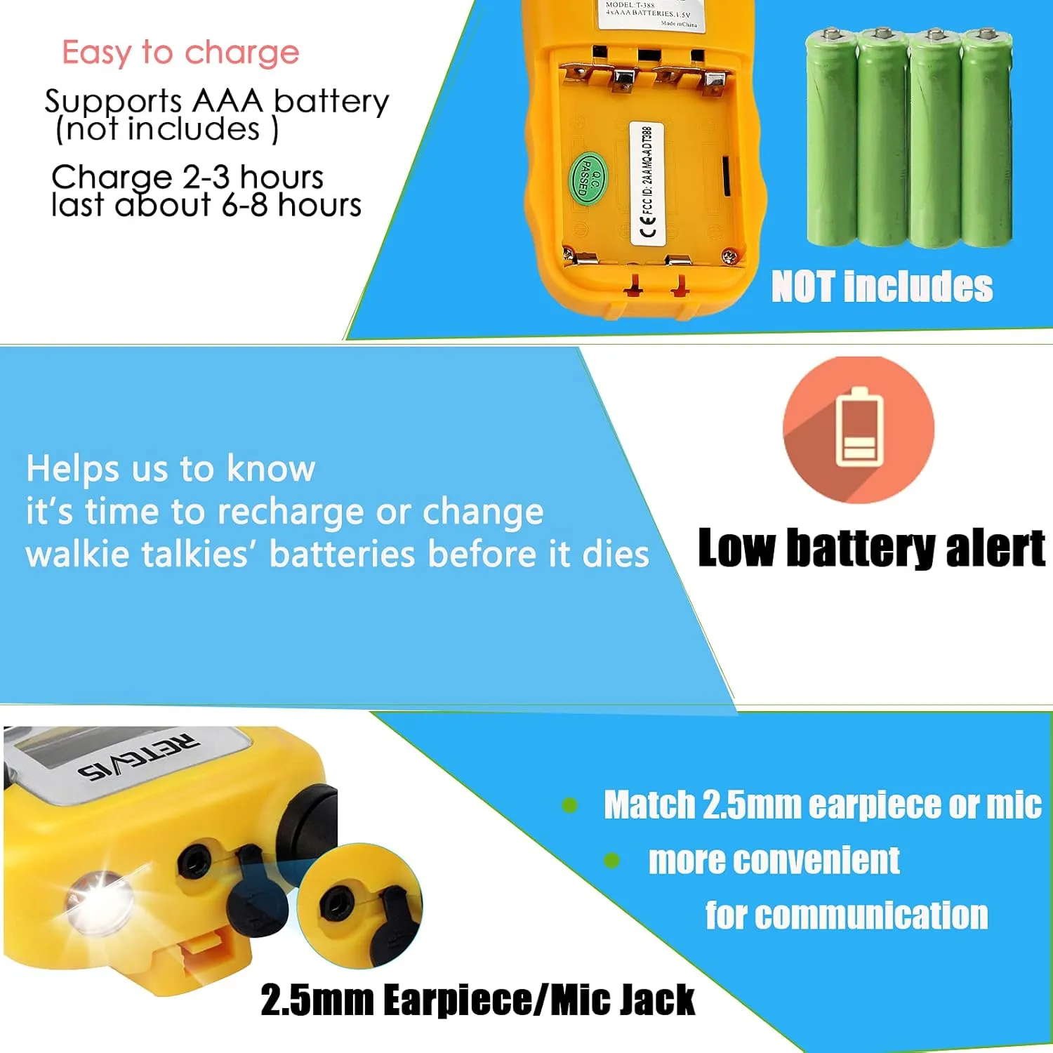 Retevis RT388 Kids Walkie Talkies,Toys Gifts for 6-12 Year Old Girls Boys,Long Range Toy Walkie Talkie,Birthday Gifts Outdoor Camping(Yellow 1 Pair)