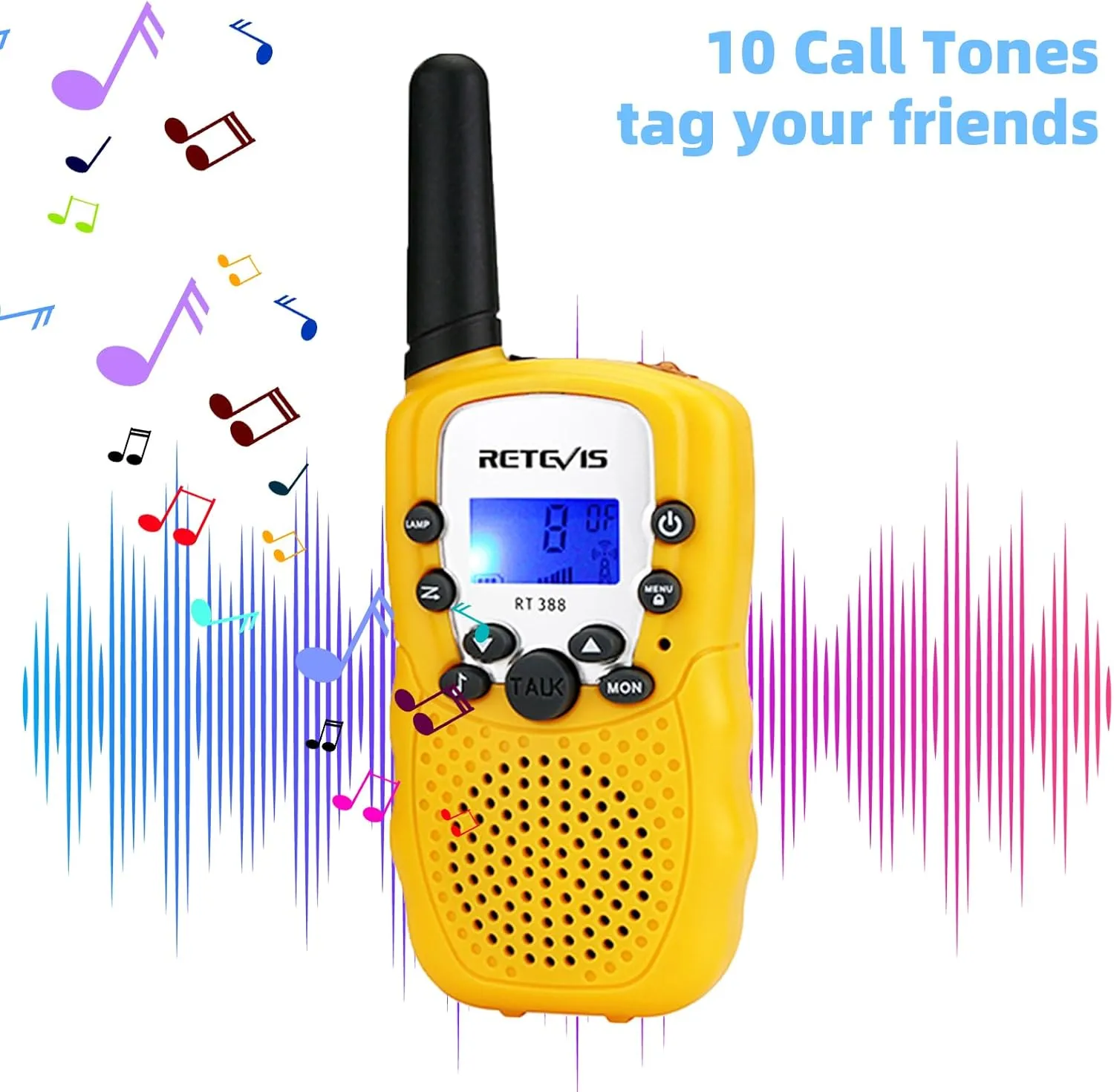 Retevis RT388 Kids Walkie Talkies,Toys Gifts for 6-12 Year Old Girls Boys,Long Range Toy Walkie Talkie,Birthday Gifts Outdoor Camping(Yellow 1 Pair)