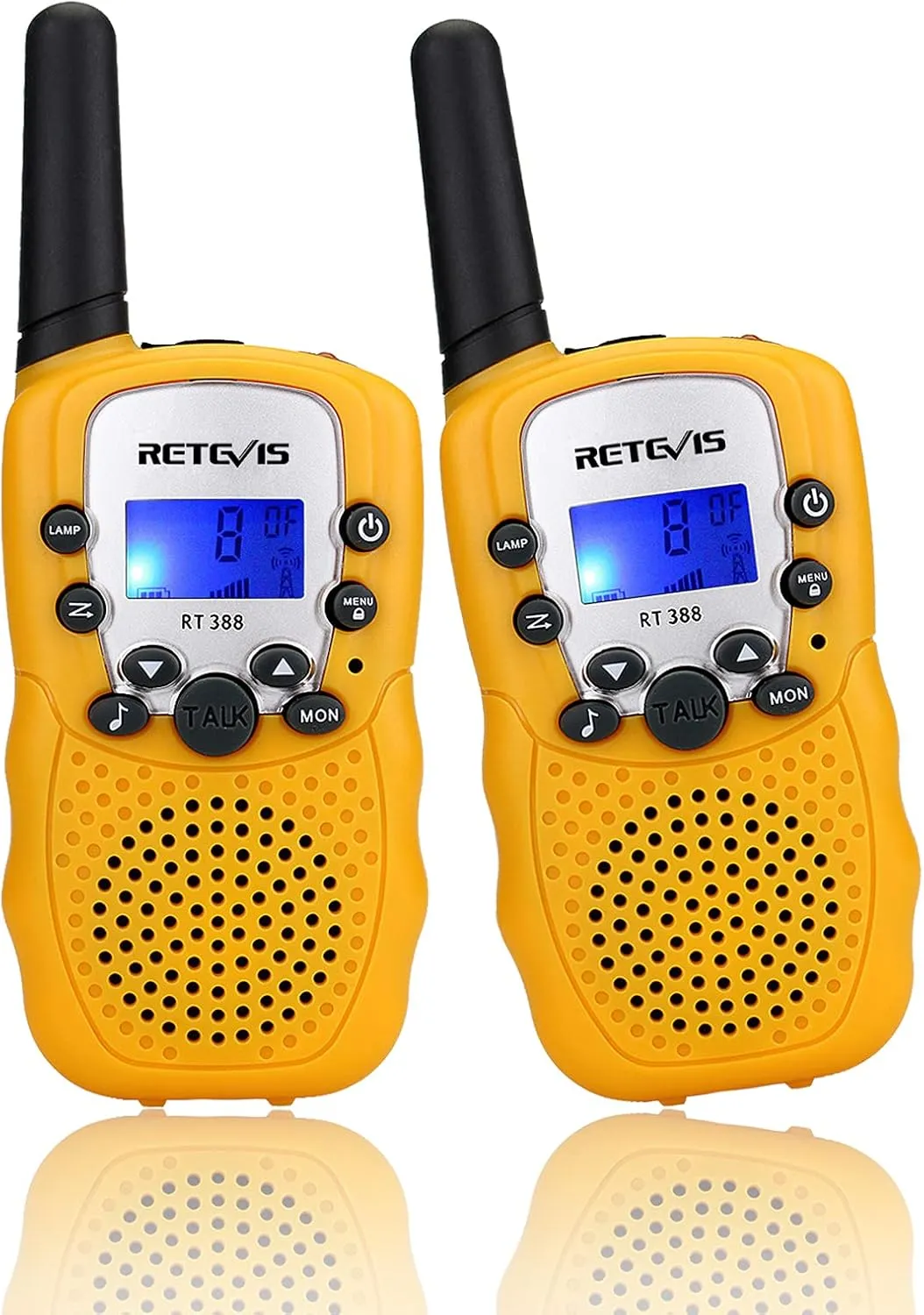 Retevis RT388 Kids Walkie Talkies,Toys Gifts for 6-12 Year Old Girls Boys,Long Range Toy Walkie Talkie,Birthday Gifts Outdoor Camping(Yellow 1 Pair)