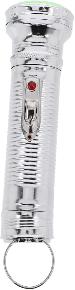 Retro Style Hand-held Torch Metal Flashlight Props Battery Operated for Collectors Decor