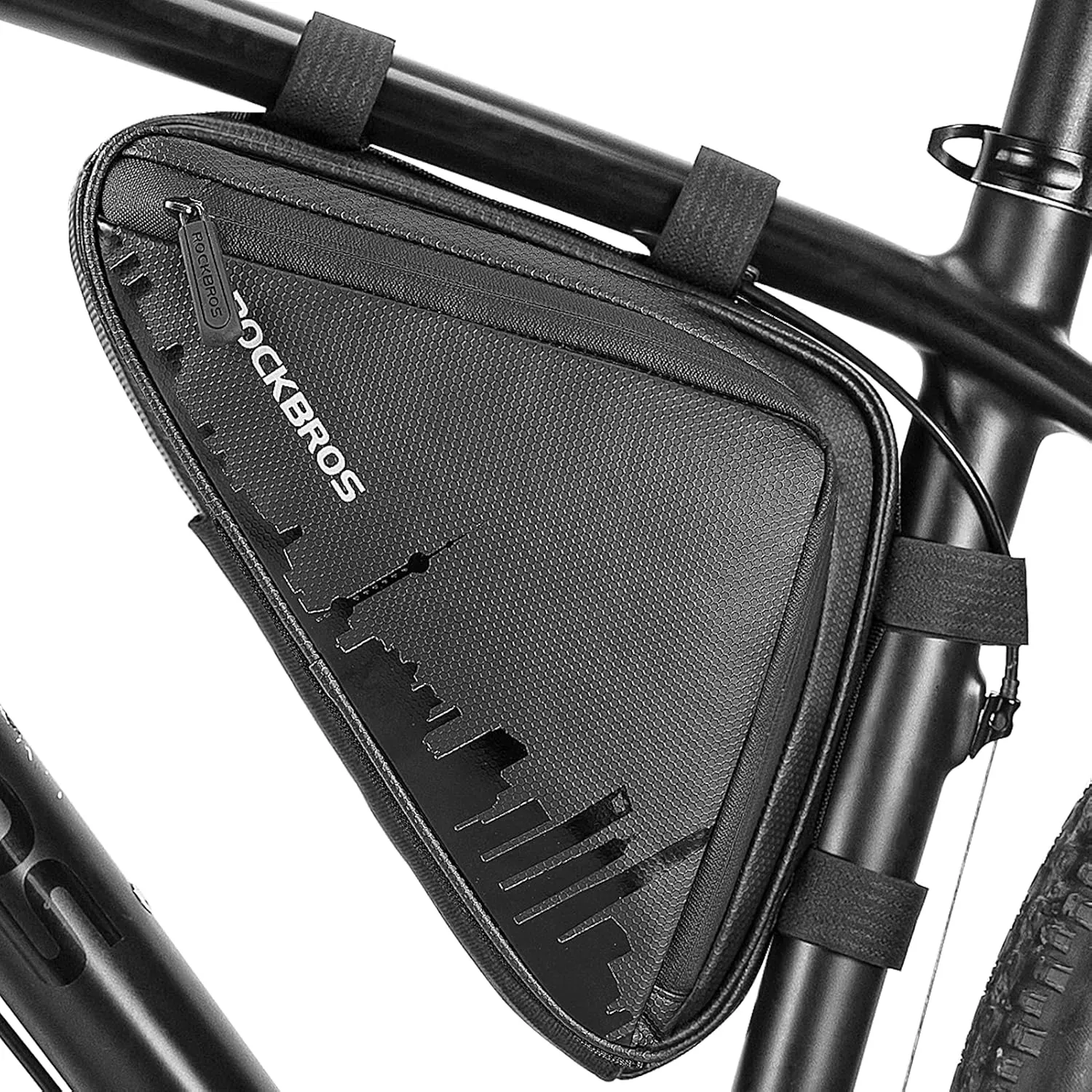 ROCKBROS Bike Triangle Frame Bag, Bike Triangle Bag, with Two Side Pockets, 1.5L