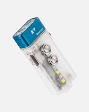 RovyVon E7 EDC Keychain Flashlight USB C Rechargeable - 4000K 95  High CRI, 500 Lumens GITD Blue Small Flashlights Dual Power Compatible Replaceable AAA Battery (Sidelight: White/Red)