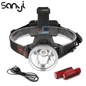 SANYI 10000 Lumen Headlamp USB Rechargeable LED Headlight by 2* 18650 Battery Head Lamp Flashlight Torch Lanterna