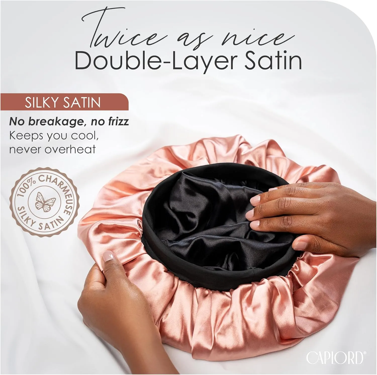 Satin Bonnet Adjustable Sleeping Silk Bonnet Black Women Men Double Layer Satin Silk Sleep Cap Hair Wrap Large Curly Hair