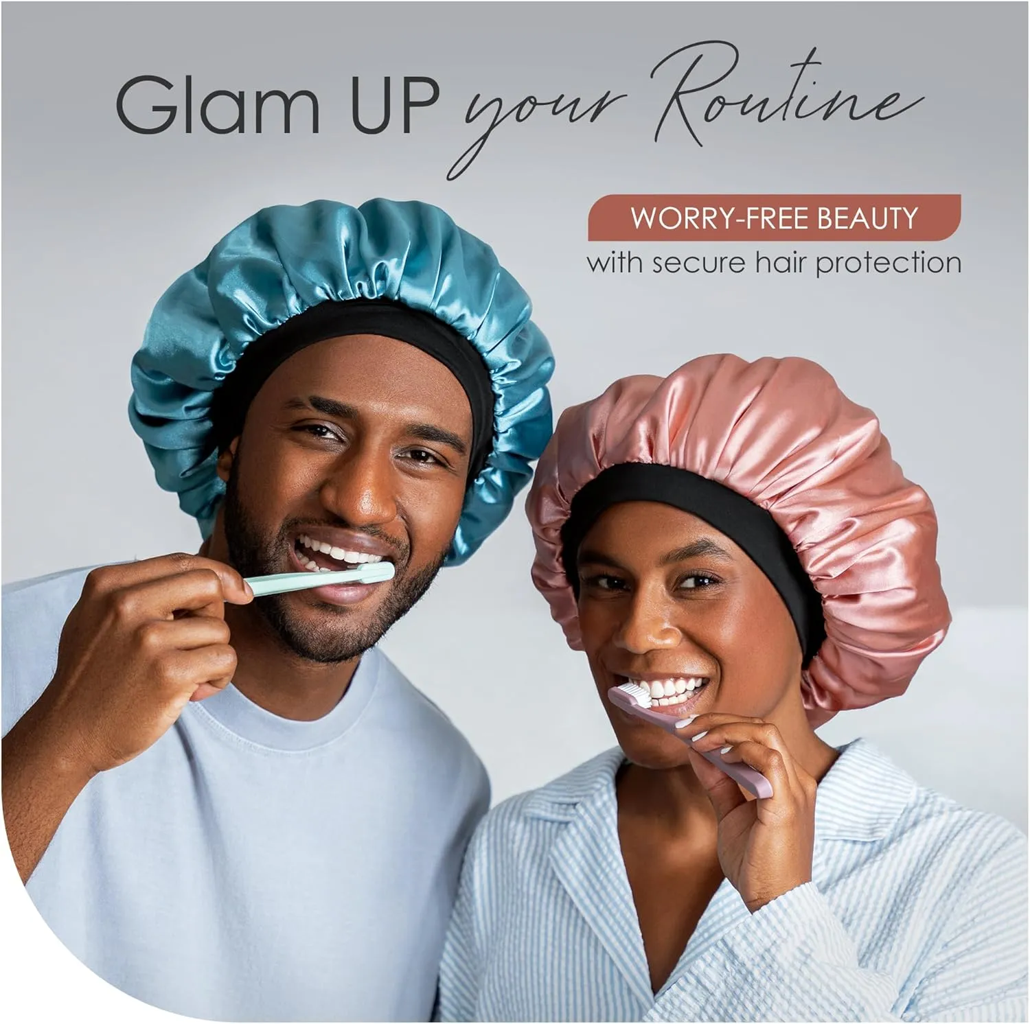 Satin Bonnet Adjustable Sleeping Silk Bonnet Black Women Men Double Layer Satin Silk Sleep Cap Hair Wrap Large Curly Hair