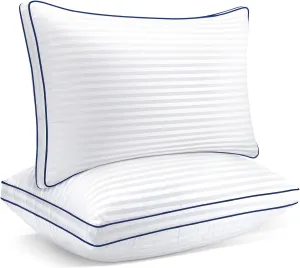 SAVORI Bed Pillows for Sleeping Queen Size Set of 2 - Down Alternative Filling Pillow, Cooling Soft Hotel Quality Pillow for Back, Stomach or Side Sleepers, Full Size-20x30 Inch