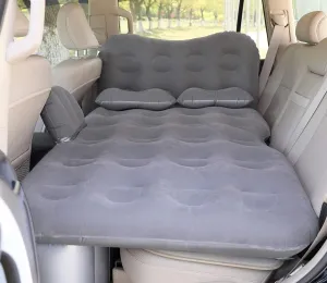 SAYGOGO Inflatable Travel Mattress - Thickened Camping Bed Sleeping Pad with Air Pump, 2 Pillows for SUV, Sedan, Pickup Back Seat - Grey