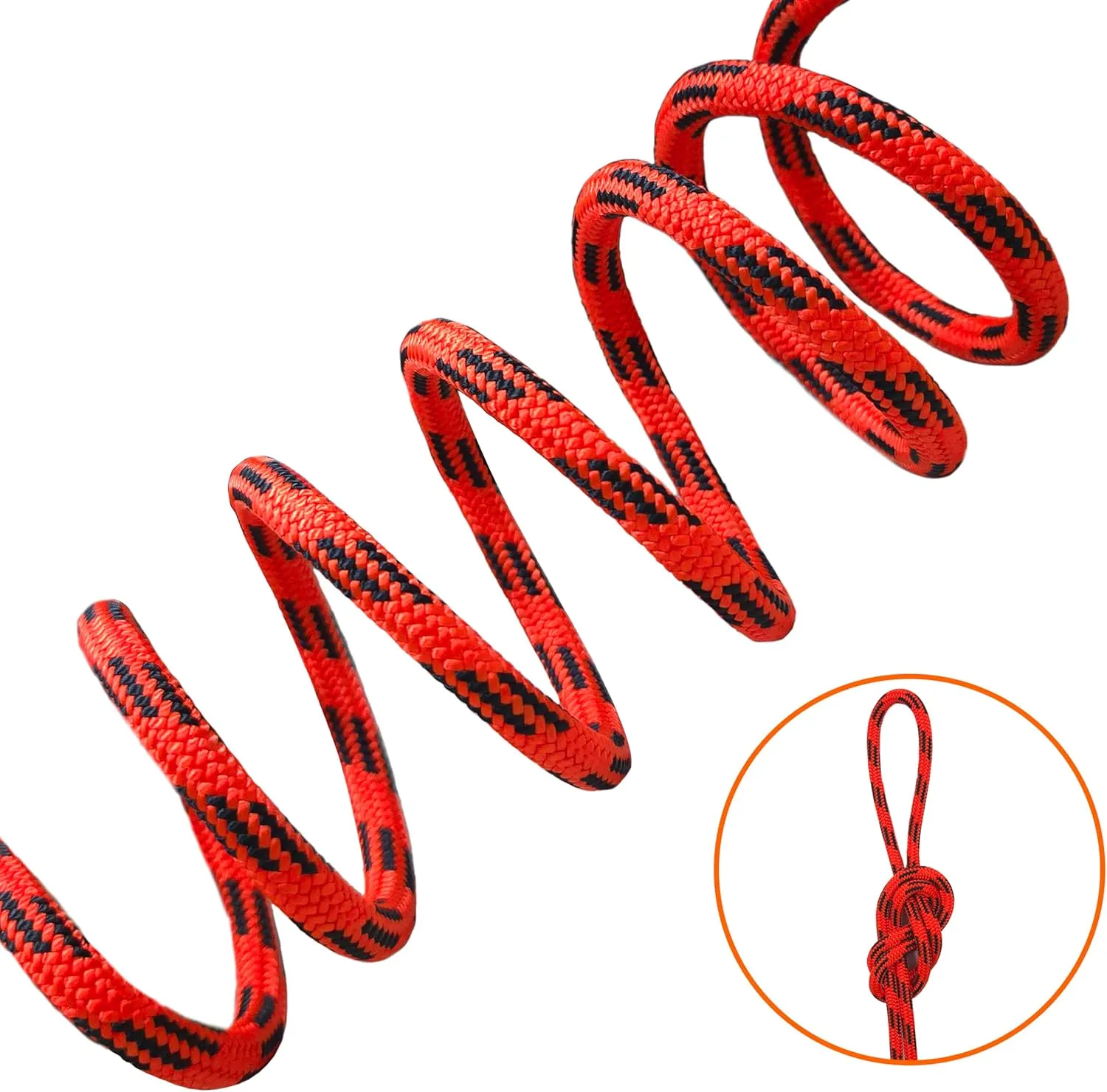 SEAMUS 4mm Prusik Accessory Cord 30M (100ft) Rock Static Climbing Rope High Tensile Strength Rock Climbing Accessories Cord Double Braid Nylon Cord for Mountain Tree Climbing, Canyoneering,Fire Rescue