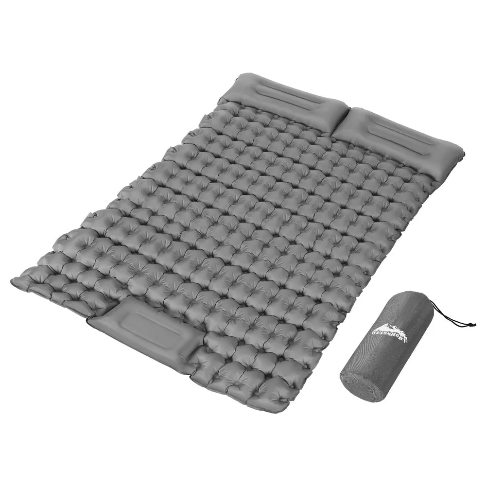 Self Inflating Mattress Camping Sleeping Mat Air Bed Pad Double Pillow