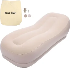Self Inflating Sofa Fast Inflation, Ergonomic Skin Friendly Inflatable Couch Portable Blow Up Sofa Chair for Camping Tent Home Use 68.9x29.5x19.7in, Inflatable Sofa Chair