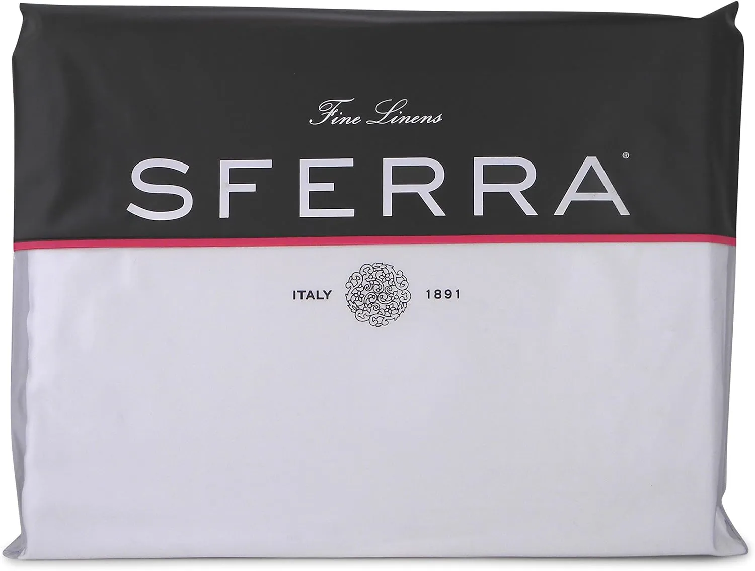 Sferra Grande Hotel Sheets - King, White/White, Italian Woven Cotton Percale Fabric Hotel Style Bedding, Double Row Satin Stitch Embroidery On Sheets & Pillowcases