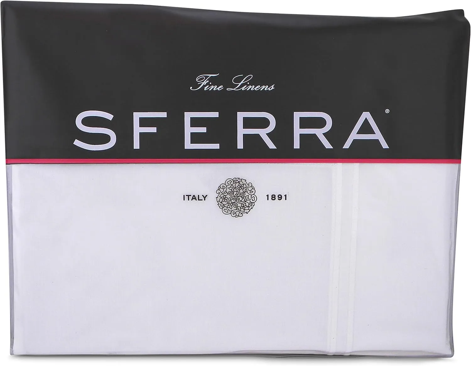 Sferra Grande Hotel Sheets - King, White/White, Italian Woven Cotton Percale Fabric Hotel Style Bedding, Double Row Satin Stitch Embroidery On Sheets & Pillowcases