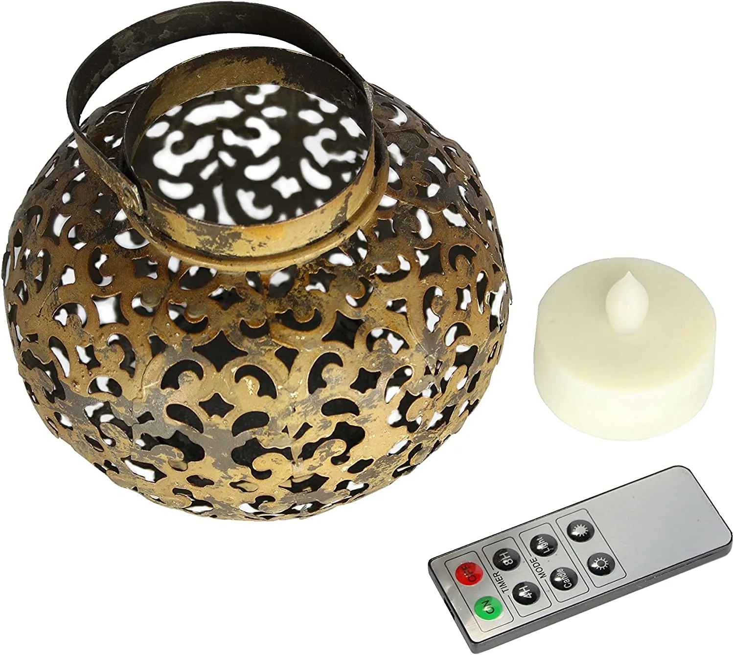 Shirina Lantern with Remote Control Flameless LED Tea Candle - Pack of 2 sets