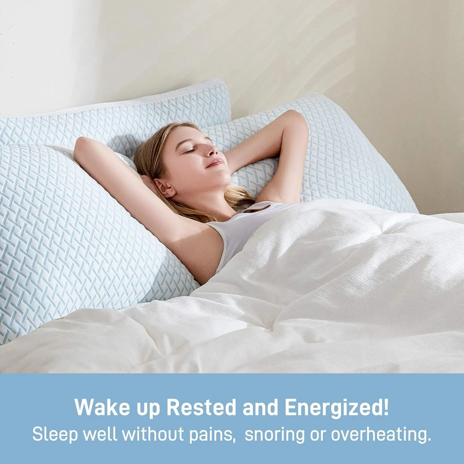 Shredded Memory Foam Cooling Soft Pillow Queen Size, Adjustable Hypoallergenic Hotel Quality Pillow for Side, Stomach and Back Sleeper, Bamboo Viscose Cover, Oeko-TEX Certified