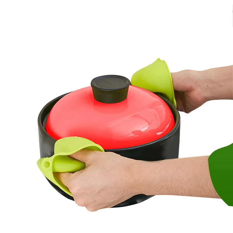 Silicone Heat Resistant Microwave Mitts (2 Pack) - Pink, Green, Orange or Blue