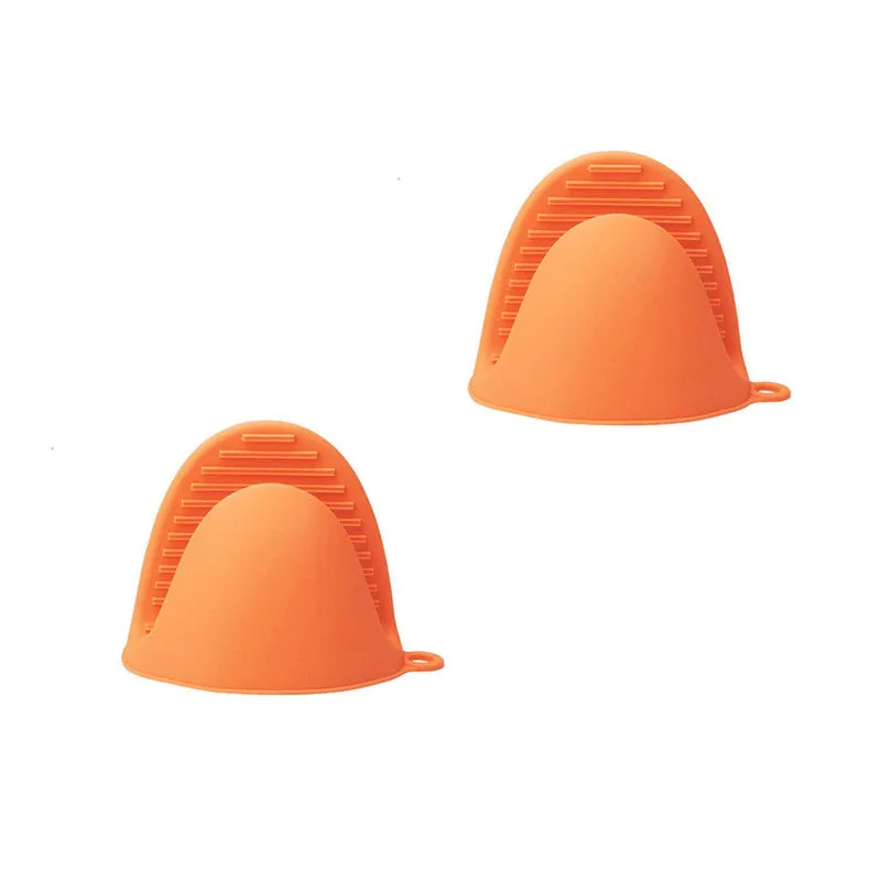 Silicone Heat Resistant Microwave Mitts (2 Pack) - Pink, Green, Orange or Blue