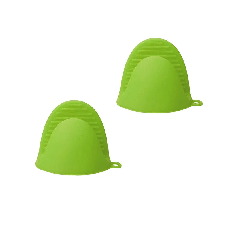 Silicone Heat Resistant Microwave Mitts (2 Pack) - Pink, Green, Orange or Blue
