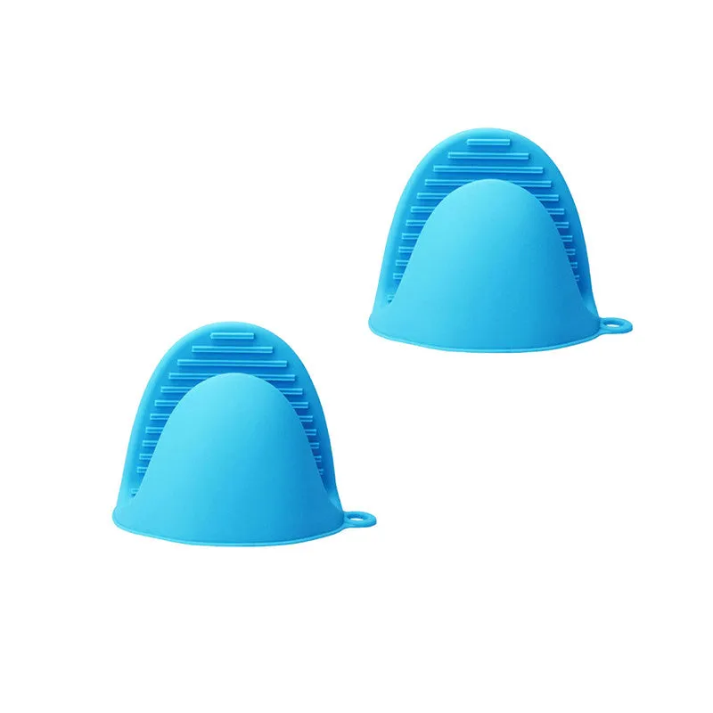 Silicone Heat Resistant Microwave Mitts (2 Pack) - Pink, Green, Orange or Blue