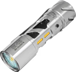SK03 EDC Flashligh, AA Rechargeable LED Flashlight Battery Powered, Side Light with DIY Diffusers, 1000 High Lumens, 10 Light Modes, IP65 Waterproof, Super Bright Flashlight for Camping
