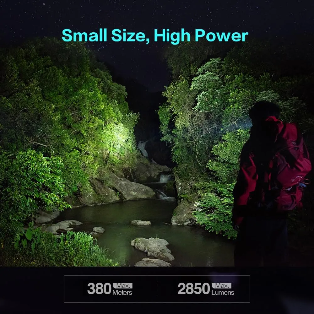 SK05 Flat LED Flashlight with 6000mAh Power Bank, Rechargeable EDC Light Combines Floodlight, Spotlight and Sidelight, 2850 High Lumens, Magnetic Tail, IP68 Perfect for Camping, Outdoor