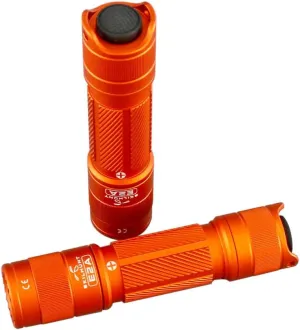 SKILHUNT EDC Pocket Keychain Mini Light, Super Bright, Waterproof, for Camping Hiking Emergency Tiny Flashlight, E2A (Orange, Cool White BL-110C)