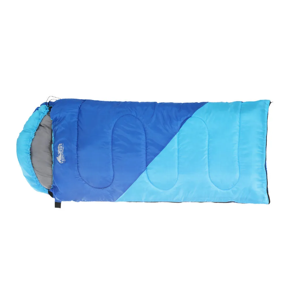 Sleeping Bag Kids Single 172Cm Thermal Camping Hiking Blue