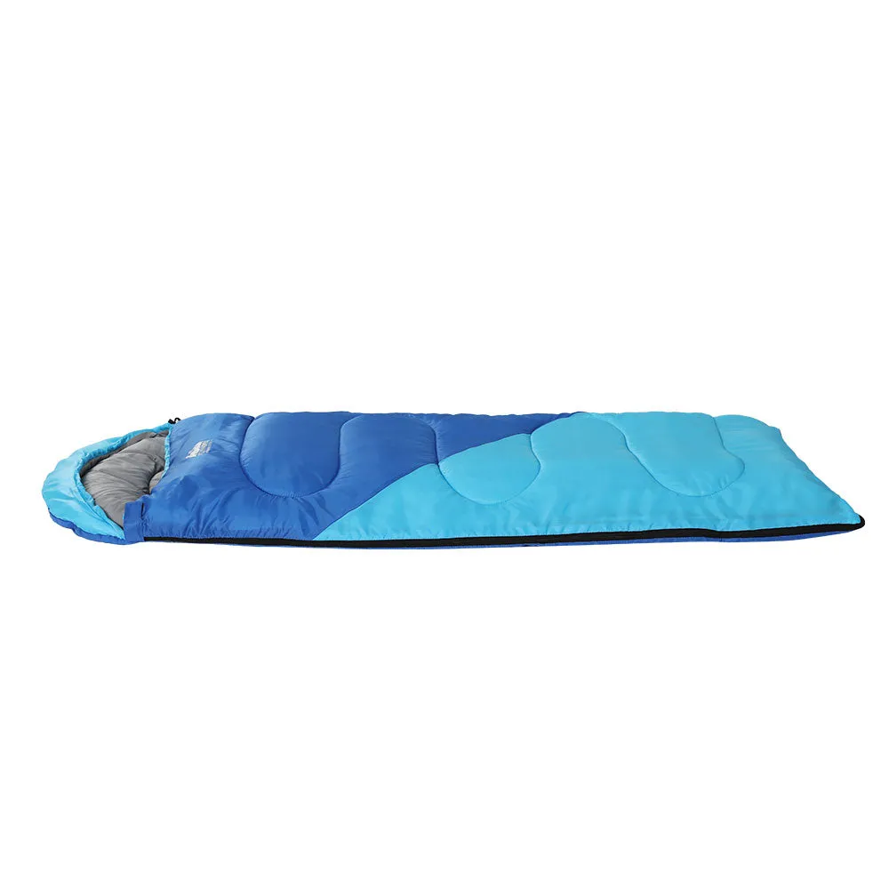 Sleeping Bag Kids Single 172Cm Thermal Camping Hiking Blue