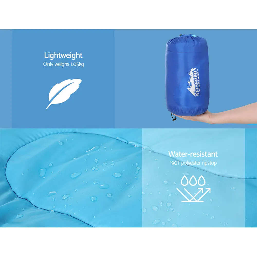 Sleeping Bag Kids Single 172Cm Thermal Camping Hiking Blue