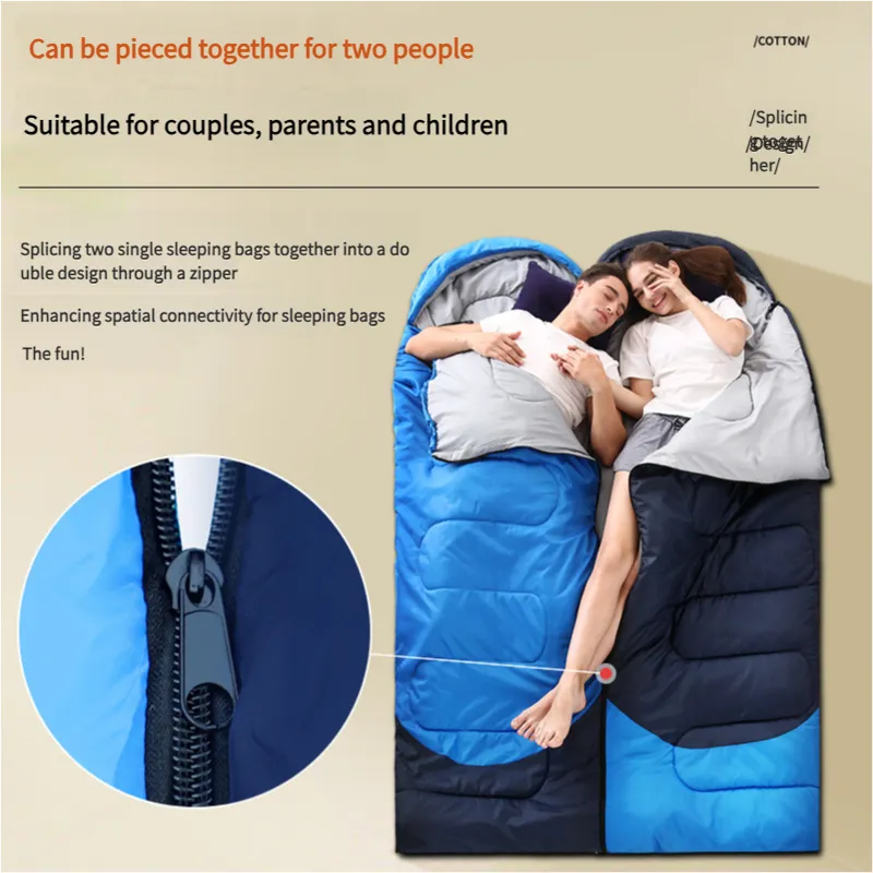 Sleeping Bag -  Lightweight for Adults, Camping, Hiking, Backpacking (With accessories   eye mask   earbuds   square pillow)