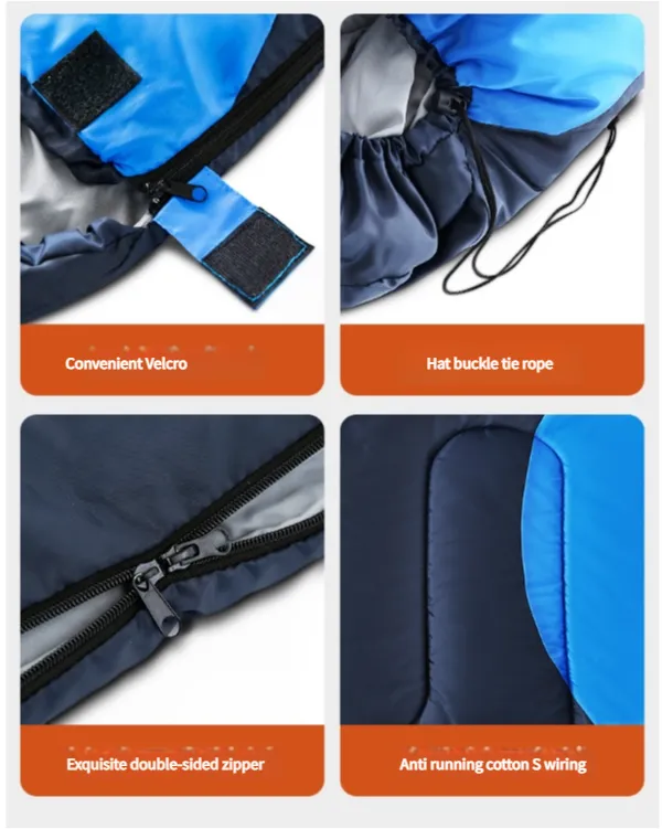 Sleeping Bag -  Lightweight for Adults, Camping, Hiking, Backpacking (With accessories   eye mask   earbuds   square pillow)