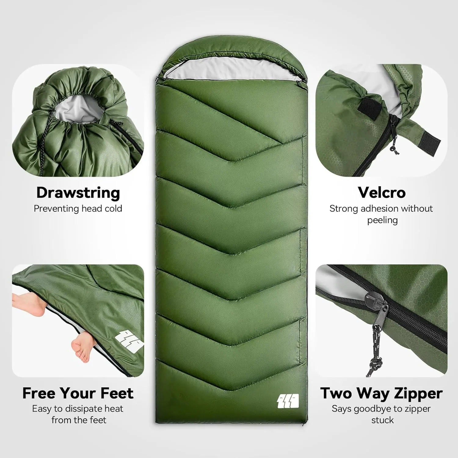 Sleeping Bags for Adults Cold Weather,Portable, Waterproof,Lightweight Sleeping Bag for Tall Girls Boys with Compression Sack for Warm Camping, Hiking, Outdoor & Indoor