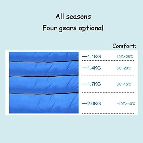 Sleeping Bags,Adult Four Seasons Outdoor Envelope Style with Cap Warm Sleeping Bag,Can Be Spliced Hollow Cotton Sleeping Bag,Breathable,Indoor & Outdoor Use,for,