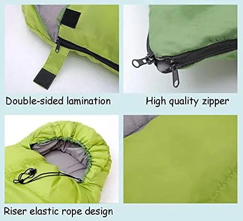 Sleeping Bags,Adult Four Seasons Outdoor Envelope Style with Cap Warm Sleeping Bag,Can Be Spliced Hollow Cotton Sleeping Bag,Breathable,Indoor & Outdoor Use,for,