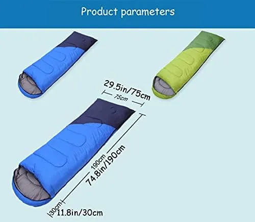 Sleeping Bags,Adult Four Seasons Outdoor Envelope Style with Cap Warm Sleeping Bag,Can Be Spliced Hollow Cotton Sleeping Bag,Breathable,Indoor & Outdoor Use,for,