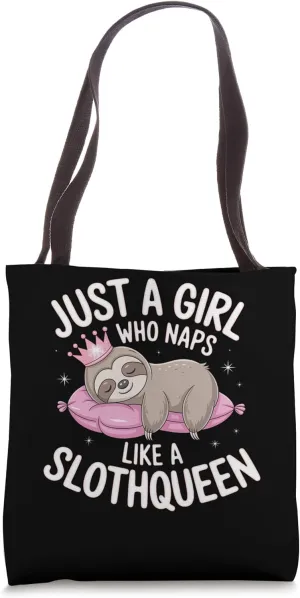 Sleeping Sloth with Crown Art Tote Bag