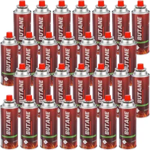 Smart & Safe Butane Fuel Canister - Self-Sealing Nozzle - 28 Pack for Outdoor Cooking, Camping, and Emergency Use